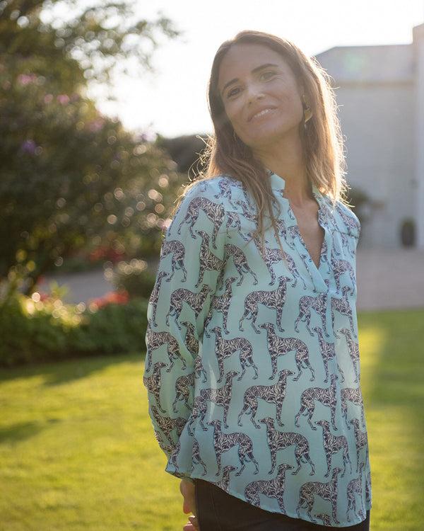 Pink House Mustique Silk Kim Blouse LURCHER