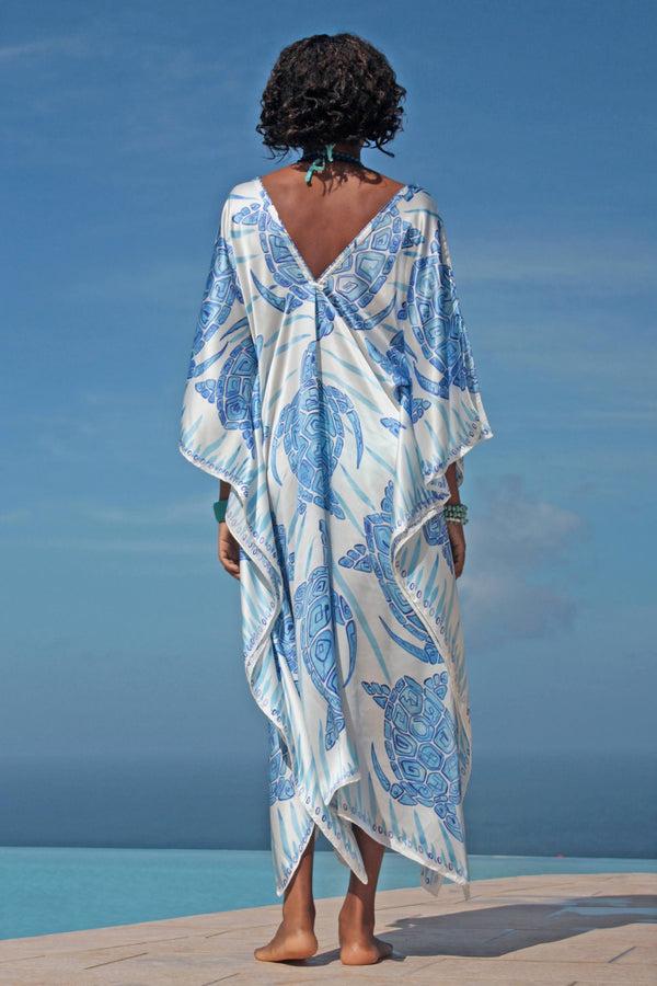 Pink House Mustique Silk Lea Kaftan TURTLE