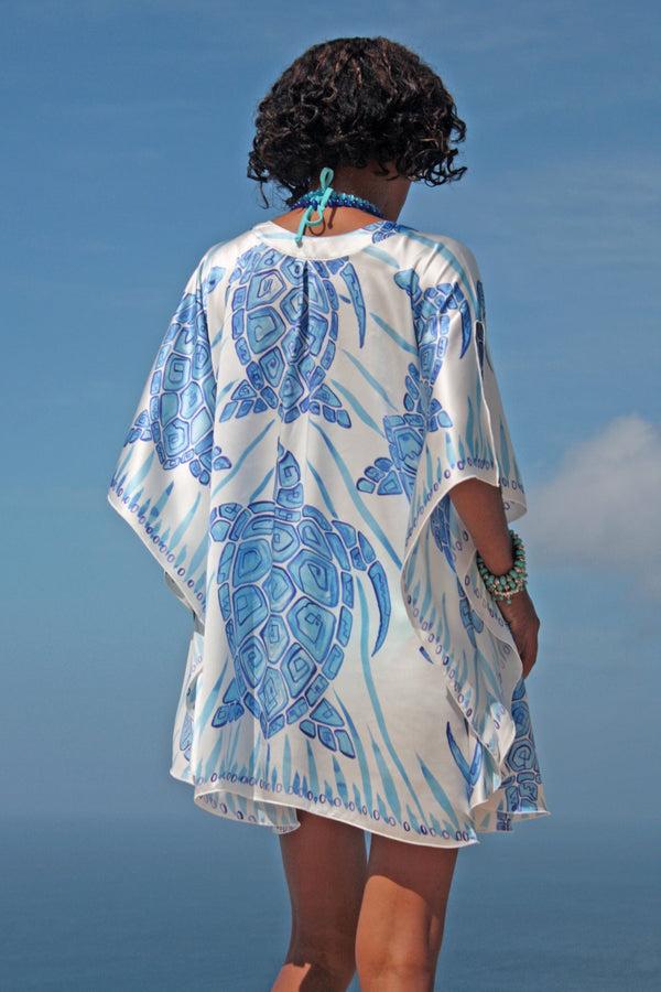 Pink House Mustique Silk Leanna Kaftan TURTLE