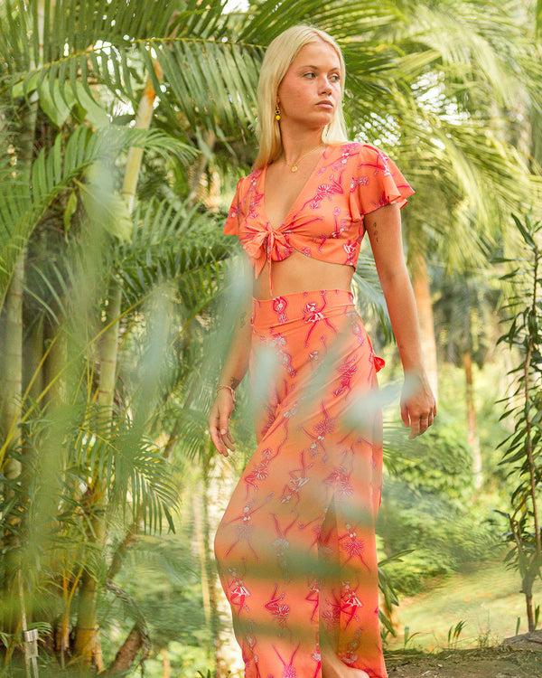 Pink House Mustique Silk Lyla Top FRUIT PUNCH