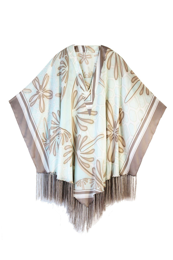 Pink House Mustique Silk Poncho SAND DOLLAR