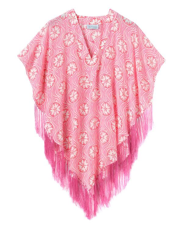 Pink House Mustique Silk Poncho SAND DOLLAR