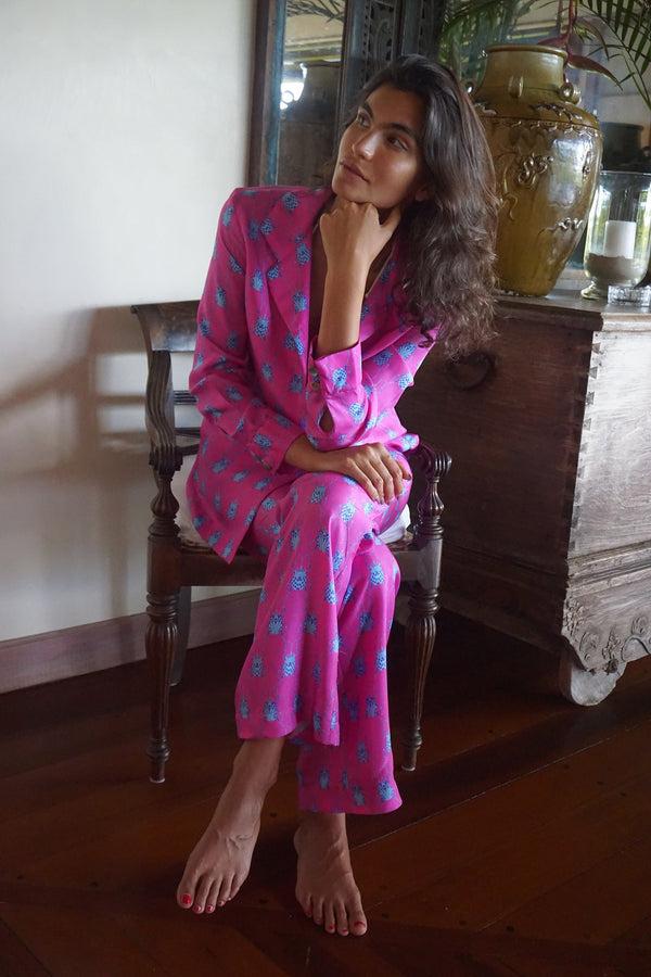 Pink House Mustique Silk Pyjamas BEETLE