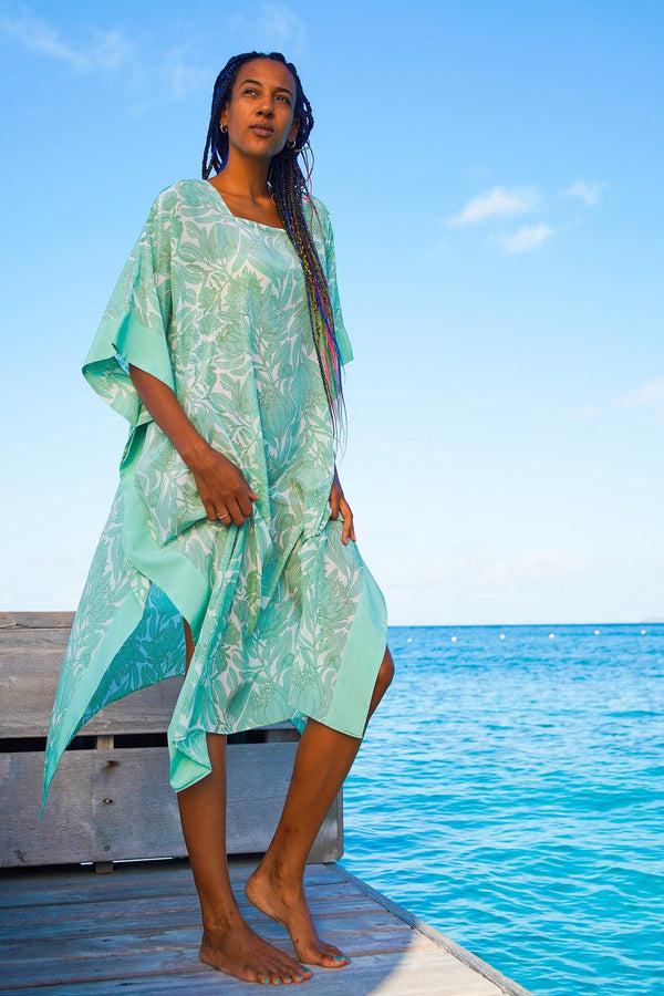 Pink House Mustique Silk Samantha Kaftan PROTEA
