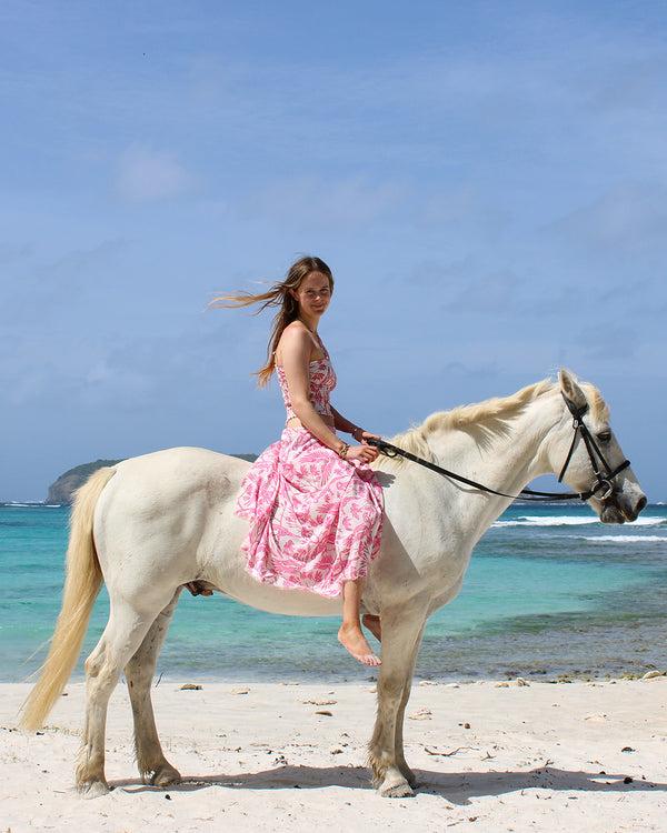 Pink House Mustique Silk Sarong PARROT