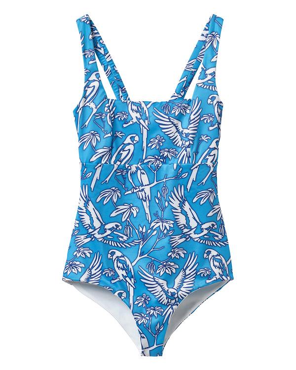 Pink House Mustique Square Neck Swimsuit PARROT
