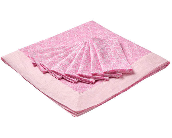 Pink House Mustique Tablecloth & Napkin Set SHELLTOP