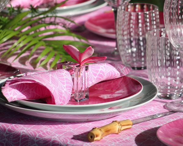 Pink House Mustique Tablecloth & Napkin Set SHELLTOP
