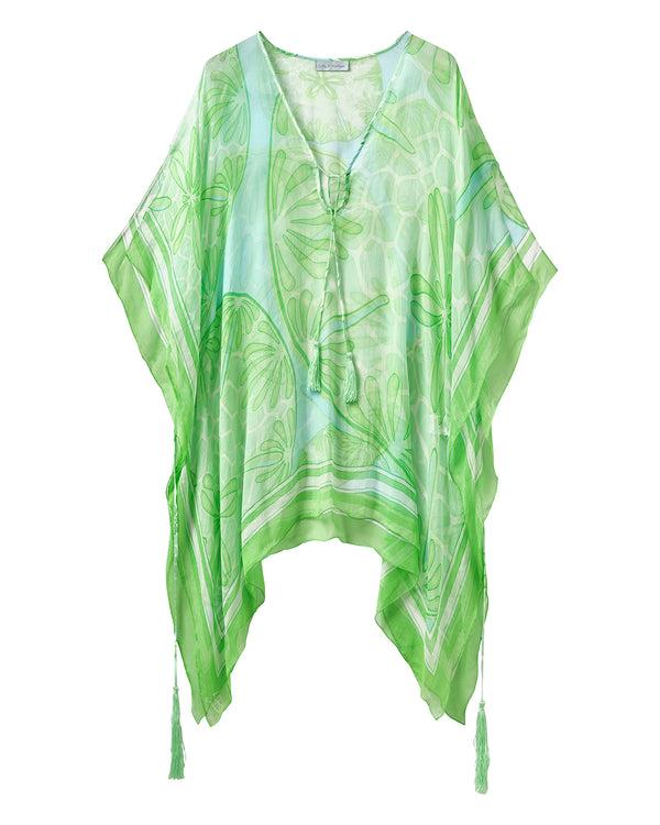 Pink House Mustique Silk Chiffon Cosima Kaftan SAND DOLLAR
