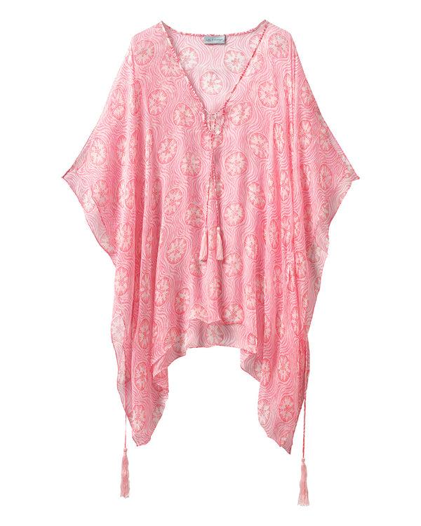 Pink House Mustique Silk Chiffon Cosima Kaftan SAND DOLLAR