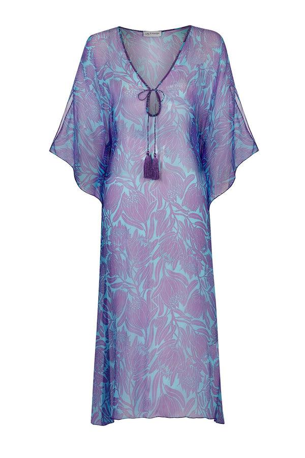 Pink House Mustique Silk Chiffon Ellie Kaftan PROTEA