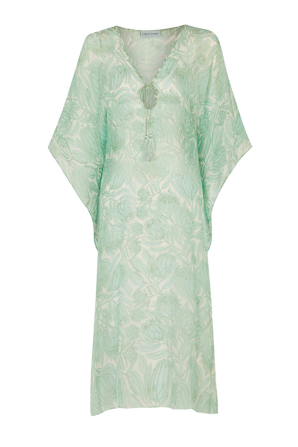 Pink House Mustique Silk Chiffon Ellie Kaftan PROTEA