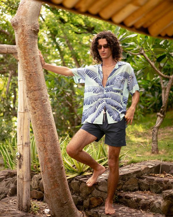 Pink House Mustique Silk Festival Shirt BANANA TREE