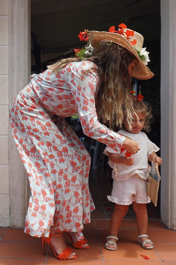 Pink House Mustique Silk Gabija Palazzo Pants FLAMBOYANT FLOWER