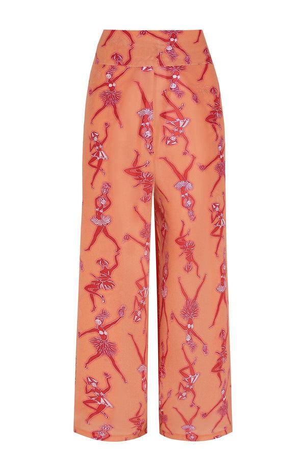 Pink House Mustique Silk Gabija Palazzo Pants FRUIT PUNCH