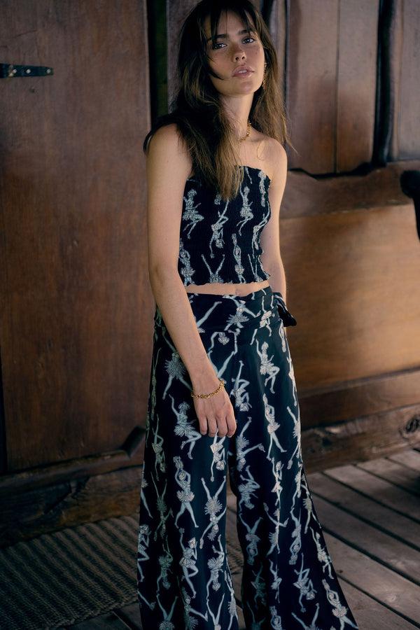 Pink House Mustique Silk Gabija Palazzo Pants FRUIT PUNCH