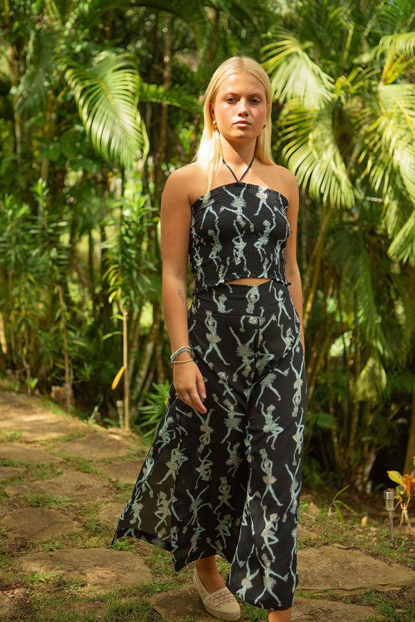 pink house mustique Silk Gabija Palazzo Pants FRUIT PUNCH