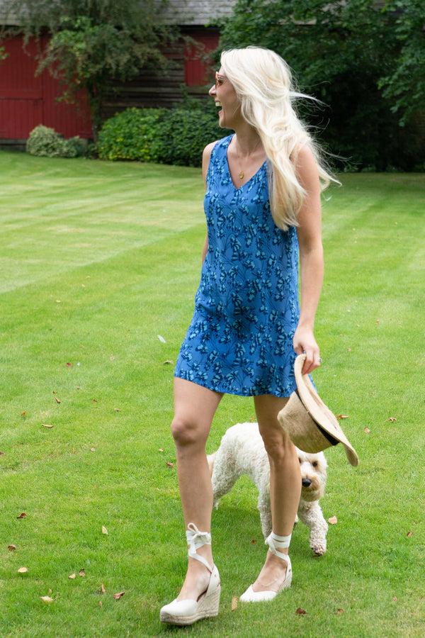 pink house mustique Silk Henny Dress FLAMBOYANT FLOWER