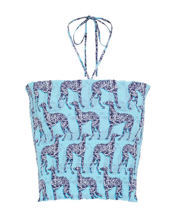 Pink House Mustique Silk Ruffle Bandeau Top LURCHER