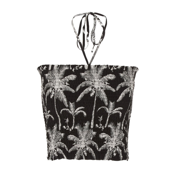 Pink House Mustique Silk Ruffle Bandeau Top PLANTATION