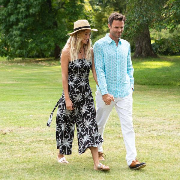 Pink House Mustique Silk Ruffle Bandeau Top PLANTATION