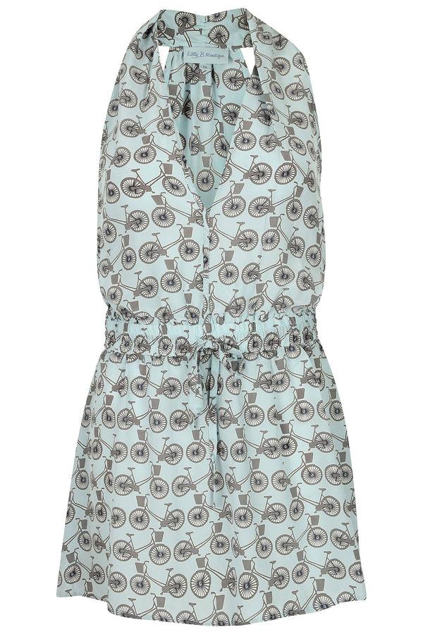 Pink House Mustique Silk Short Halter Dress BICYCLE