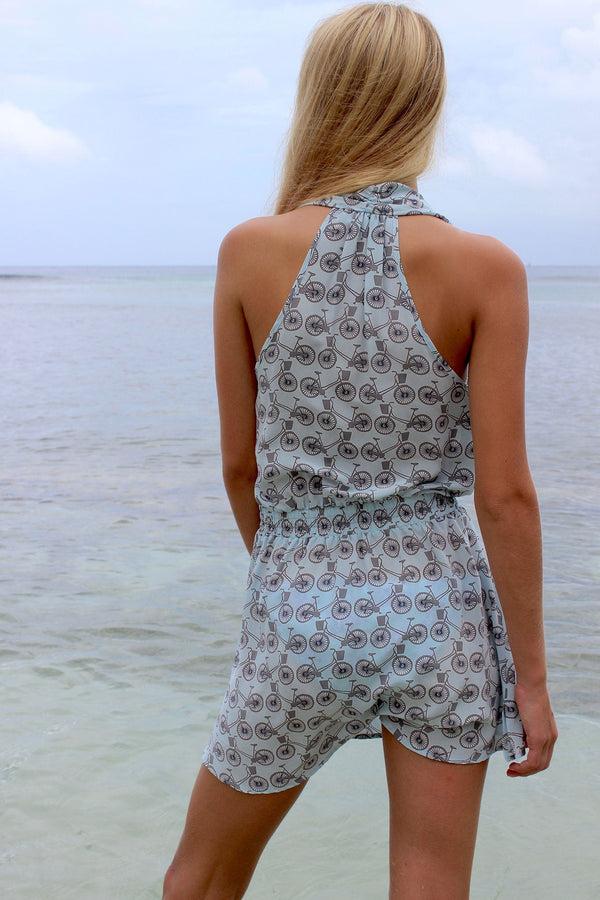 Pink House Mustique Silk Short Halter Dress BICYCLE