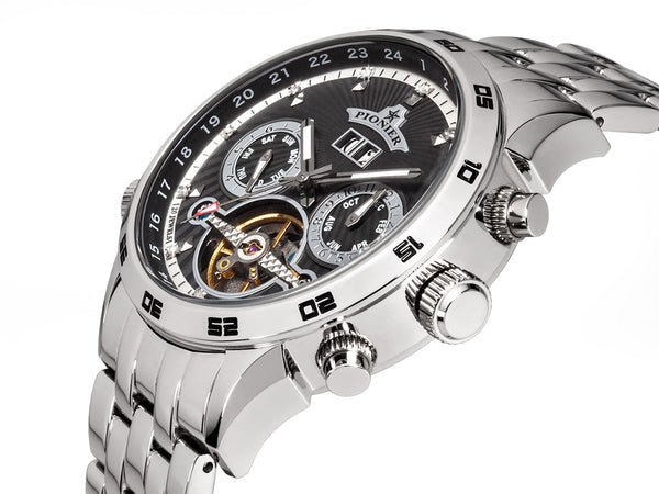 Pionier Automatic Calendar Florida Diamonds By Pionier Germany GM-505-5 | Silver |
