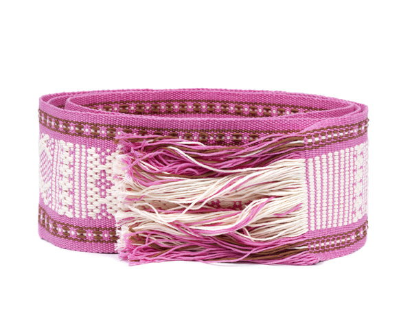 Pippa Holt Belt No.1 Hand Woven Wide Pink And White Belt