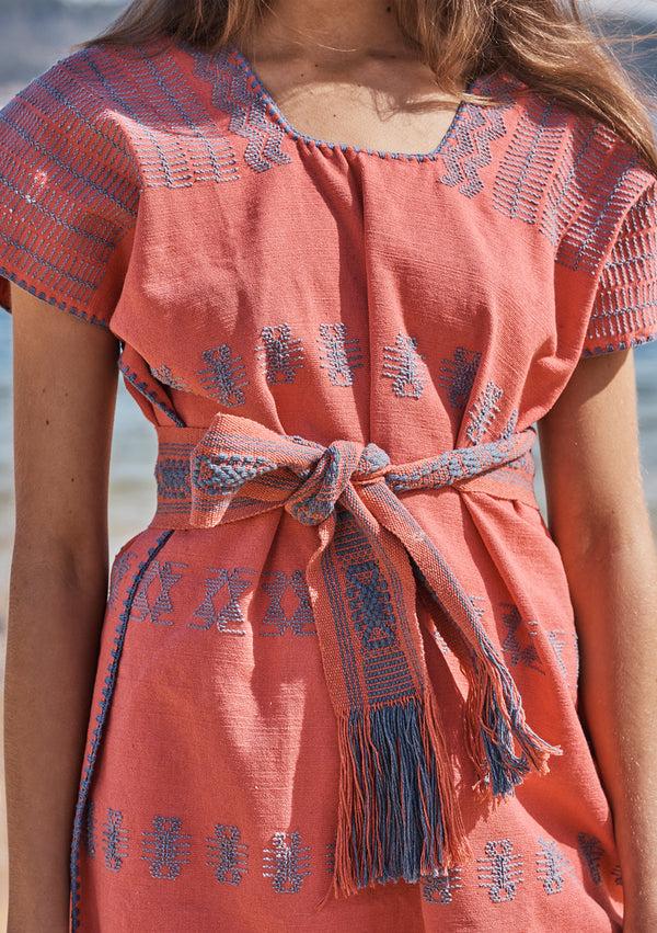 pippa holt Belt No.40 Hand woven wide watermelon and blue belt