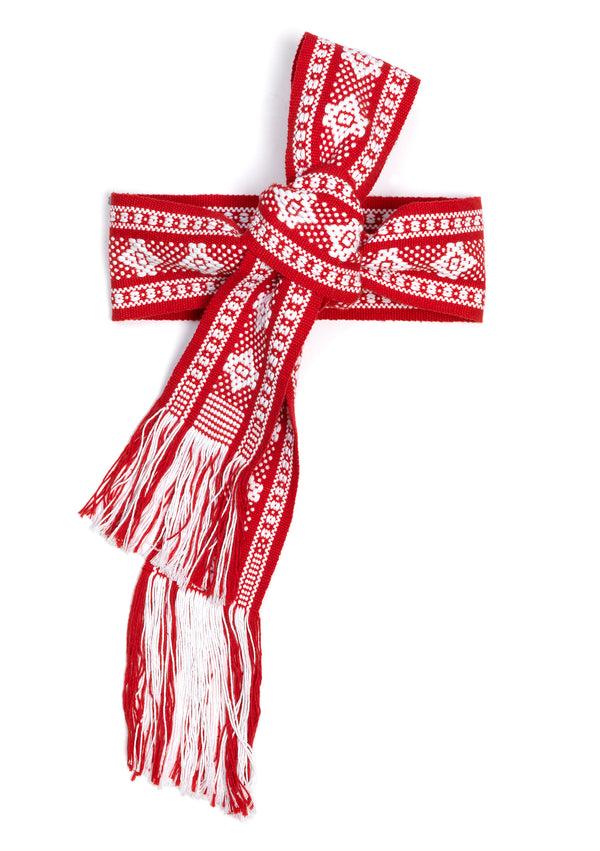 Pippa Holt Belt No.7 Handwoven Burgundy And White Belt