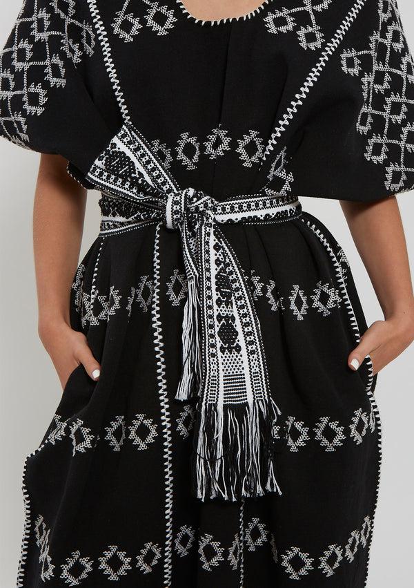 pippa holt Belt No.8 Handwoven black and white belt