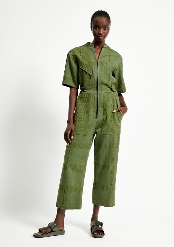 pippa holt Jumpsuit No.168 Khaki Jumpsuit with khaki motifs