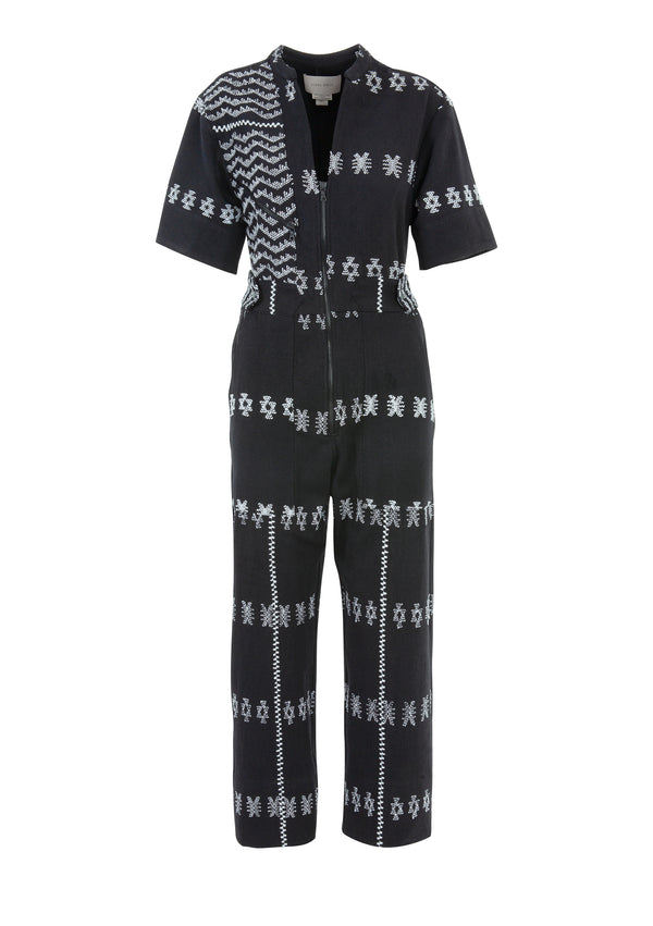 Pippa Holt Jumpsuit No.4 Black Jumpsuit With White Motif