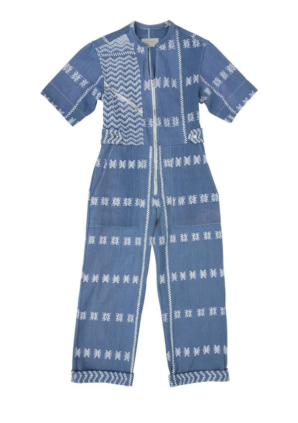 Pippa Holt Jumpsuit No.51 Denim Jumpsuit With White Motif