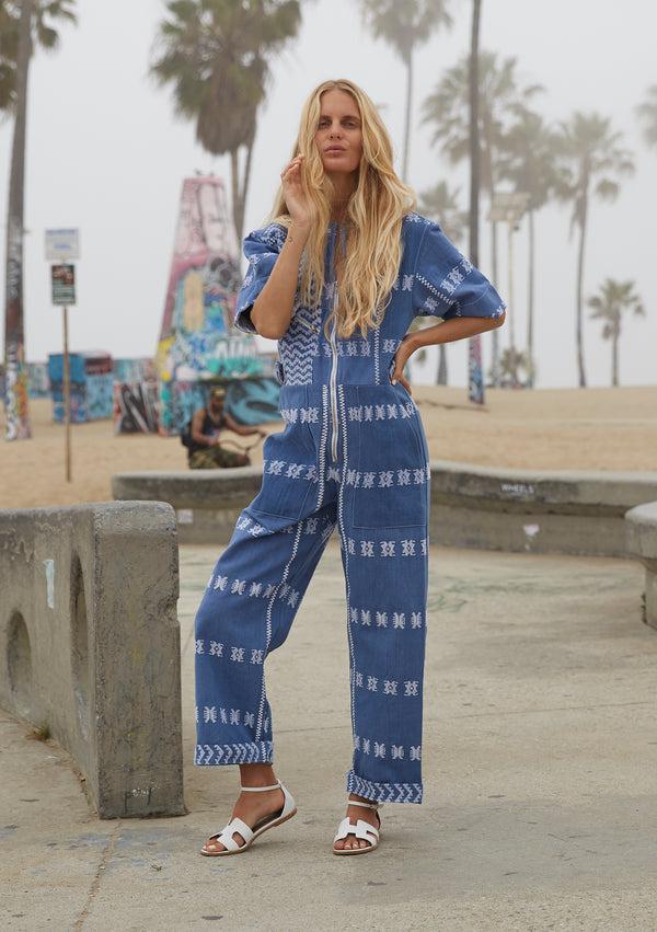 Pippa Holt Jumpsuit No.51 Denim Jumpsuit With White Motif