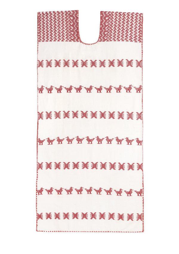 Pippa Holt Kaftan No.1 Single Panel Midi Kaftan In White With Red Design