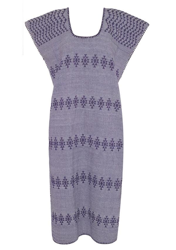 Pippa Holt Kaftan No.126 Single Panel Midi Kaftan In Lilac With Purple Design