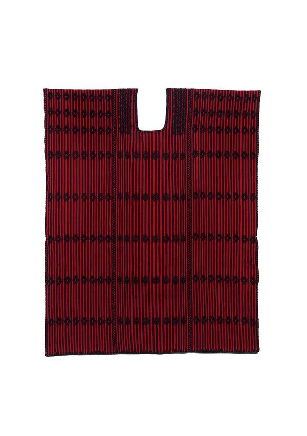 Pippa Holt Kaftan No.138 Three Panel 'Supermini' Kaftan In Red And Black Stripe With Black Design
