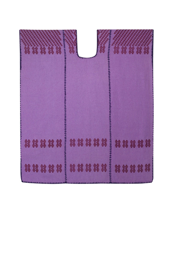 Pippa Holt Kaftan No.142 Three Panel Mini Kaftan In Purple With Burgundy Motif