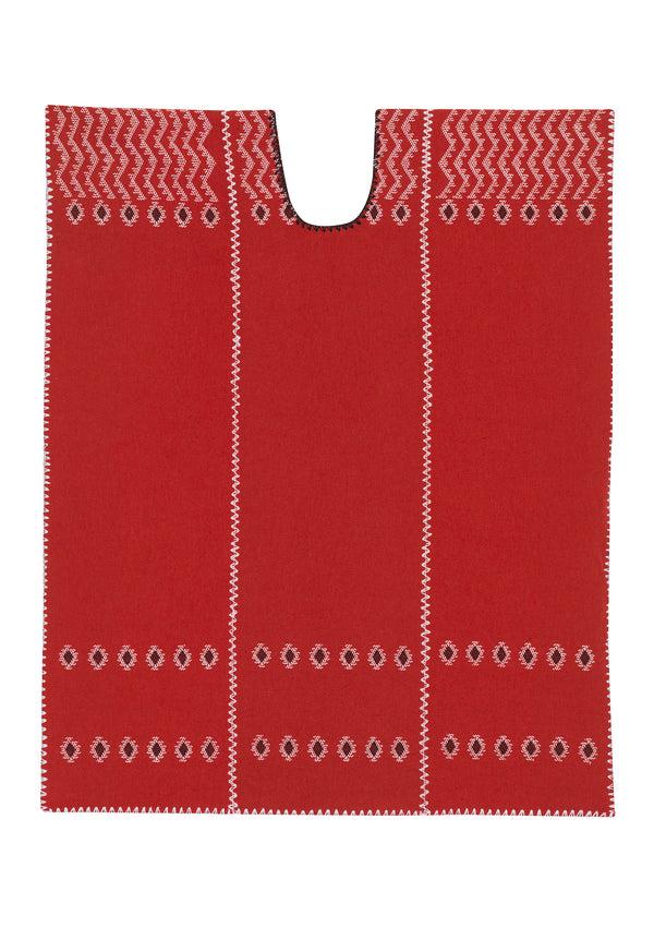 Pippa Holt Kaftan No.151 Three Panel Mini Kaftan In Red With Black And White Motif