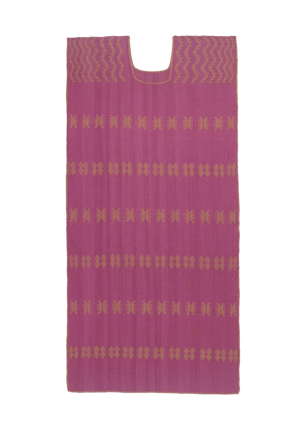 Pippa Holt Kaftan No.156 Single Panel Midi Kaftan In ‘lavender’ With Beige Design