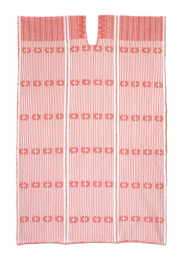 pippa holt Kaftan No.165 Three panel maxi kaftan in pink and white stripe with pink design