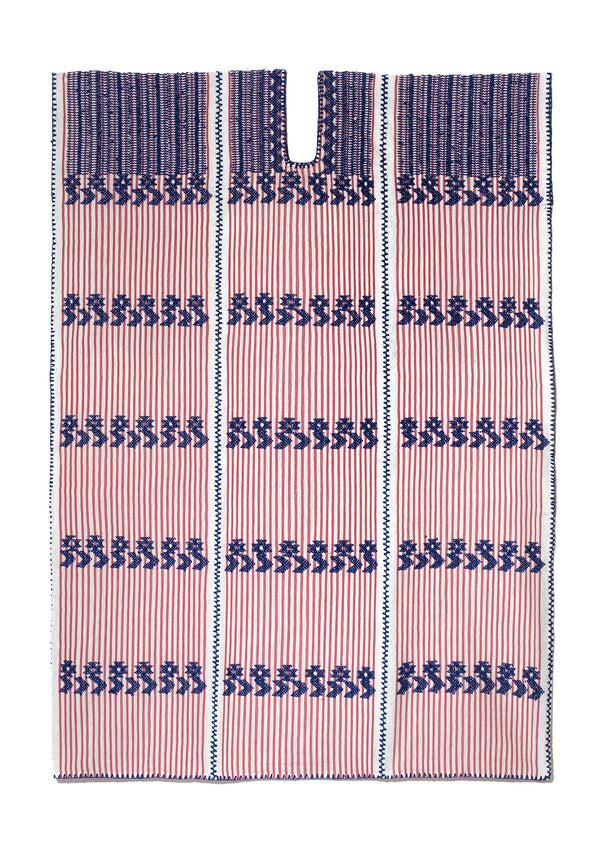 Pippa Holt Kaftan No.170 Three Panel Midi Kaftan In White And Pink With Star Design