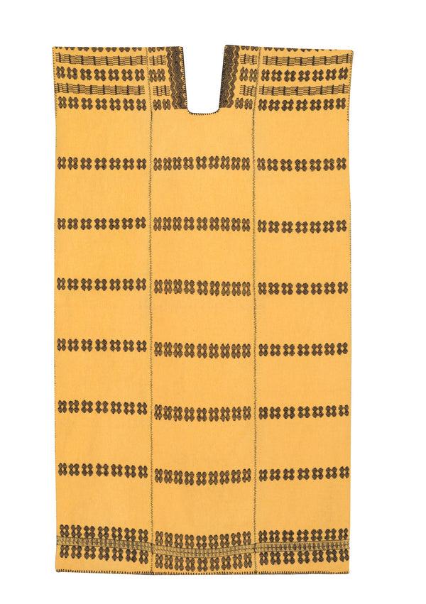 Pippa Holt Kaftan No.171 Three Panel Maxi Kaftan In Yellow With Black Design