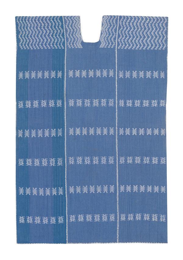 Pippa Holt Kaftan No.175 Three Panel Maxi Kaftan In "denim" With White Design