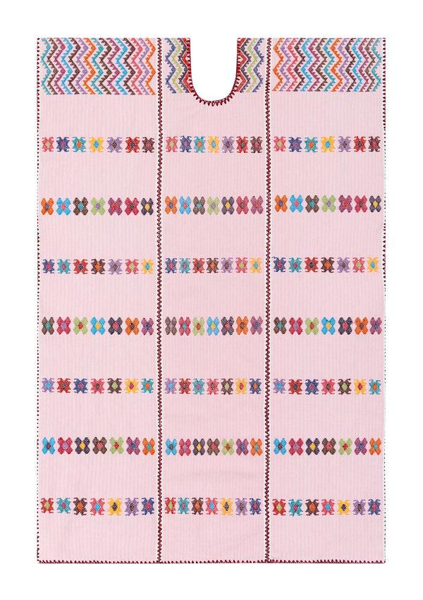 Pippa Holt Kaftan No.195 Three Panel Maxi Kaftan In Pink With Multicoloured Design