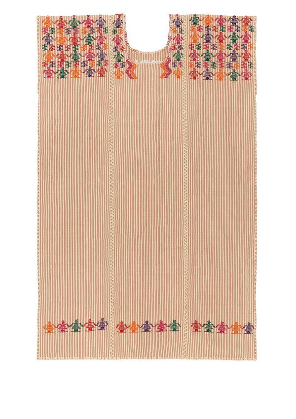Pippa Holt Kaftan No.20 Three Panel Mini Kaftan In Beige With Multi Coloured Motifs