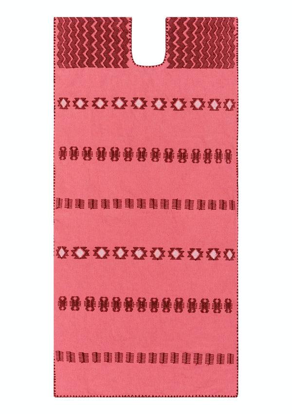 Pippa Holt Kaftan No.200 Single Panel Midi Kaftan In Watermelon With Burgundy Design