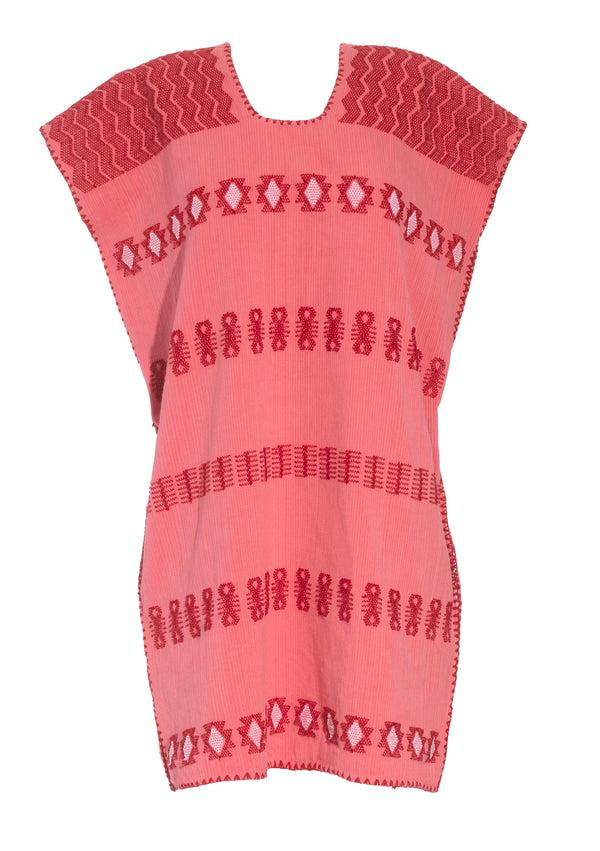 Pippa Holt Kaftan No.251 Single Panel Mini Kaftan In Watermelon With Red Design